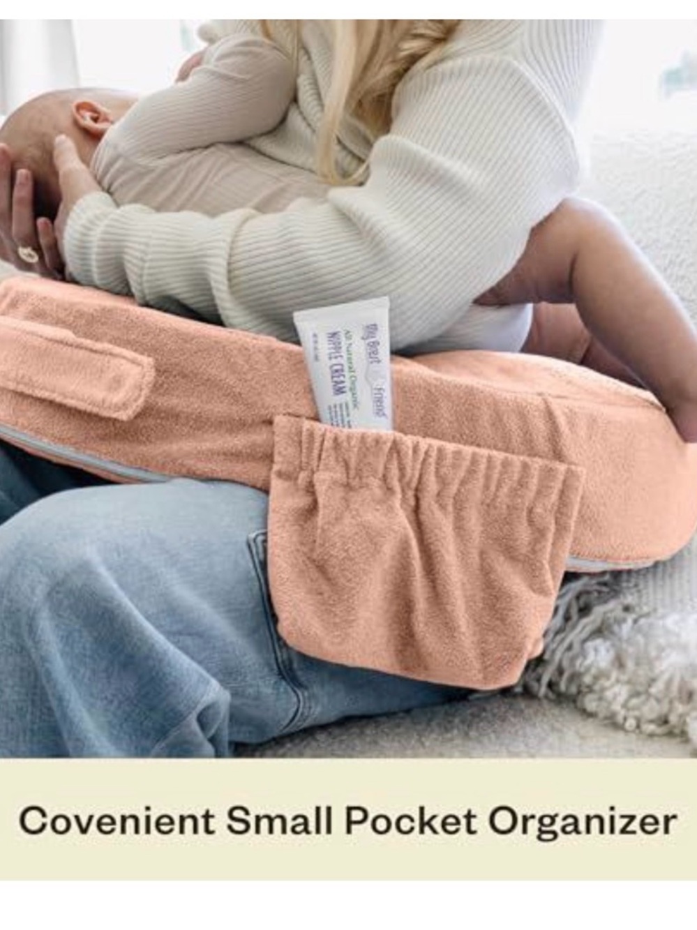 My Brest Friend deluxe nursing pillow in soft rose, NEW - Picture 2 of 3